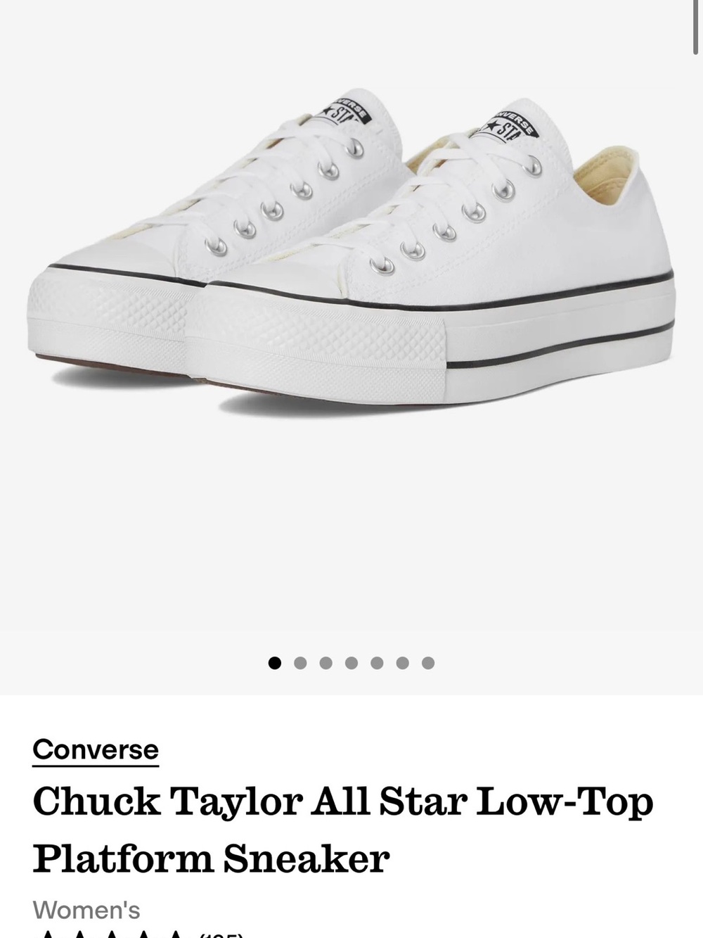 Converse White Low-Top Platform Sneakers with Black Stripe